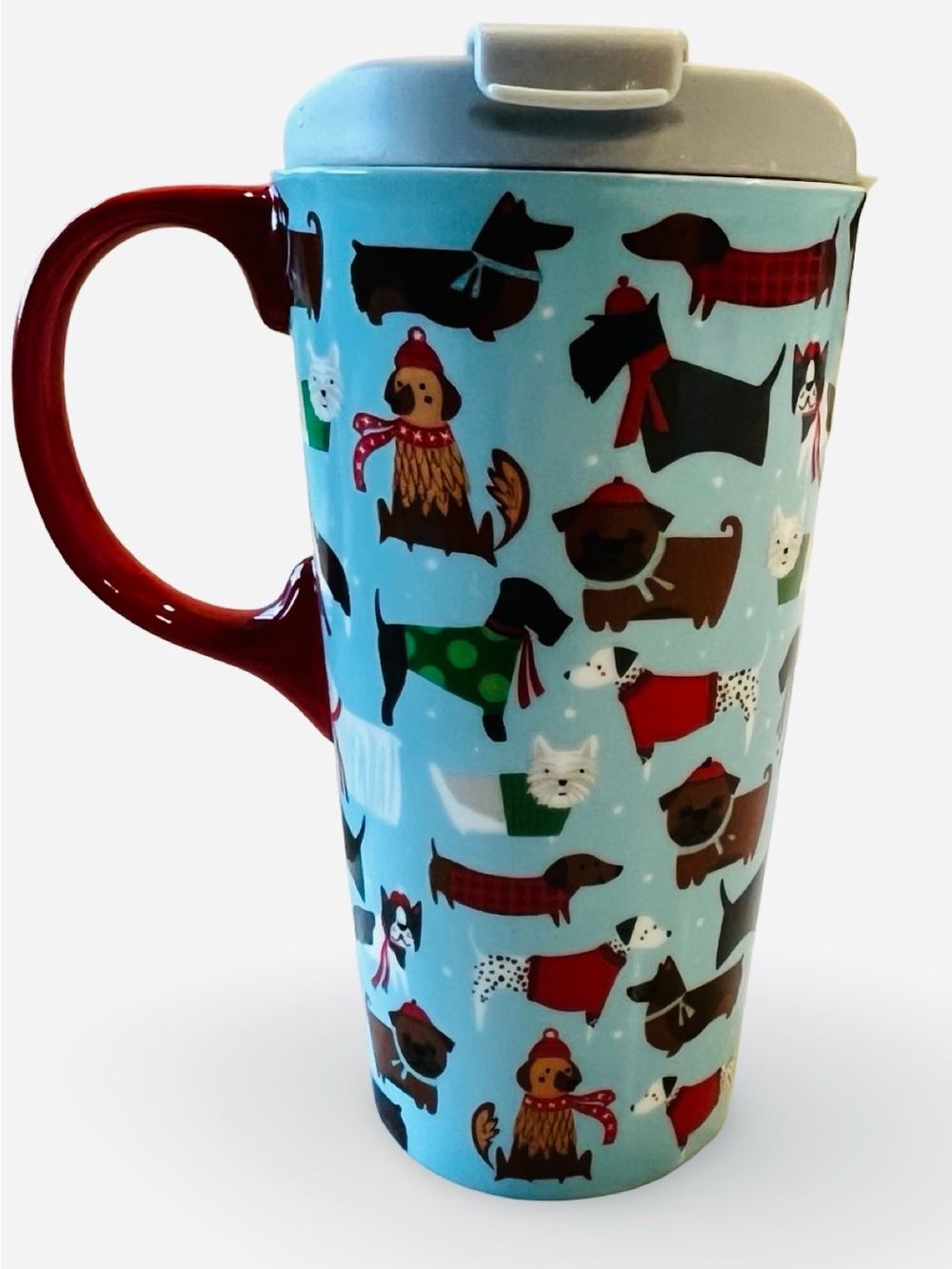 Cypress Home 17oz "Festive Fido" Ceramic Travel Mug